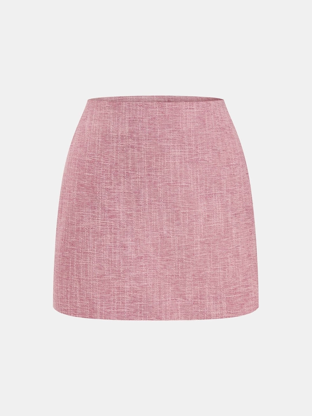 Commense Pink Tweed Peplum Skirt Set with Gold Buttons - Picture 4 of 9